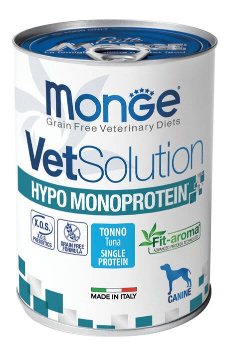 Monge VetSolution Hypo Monoprotein Canine Tonno Lattina 400g-1