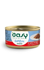 Oasy Wet Cat Caprice Dadini con Manzo Lattina 85 g