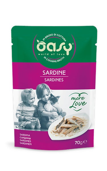 Oasy Wet Cat More Love Sardine Cibo Umido Per Gatti Adulti 70g-1