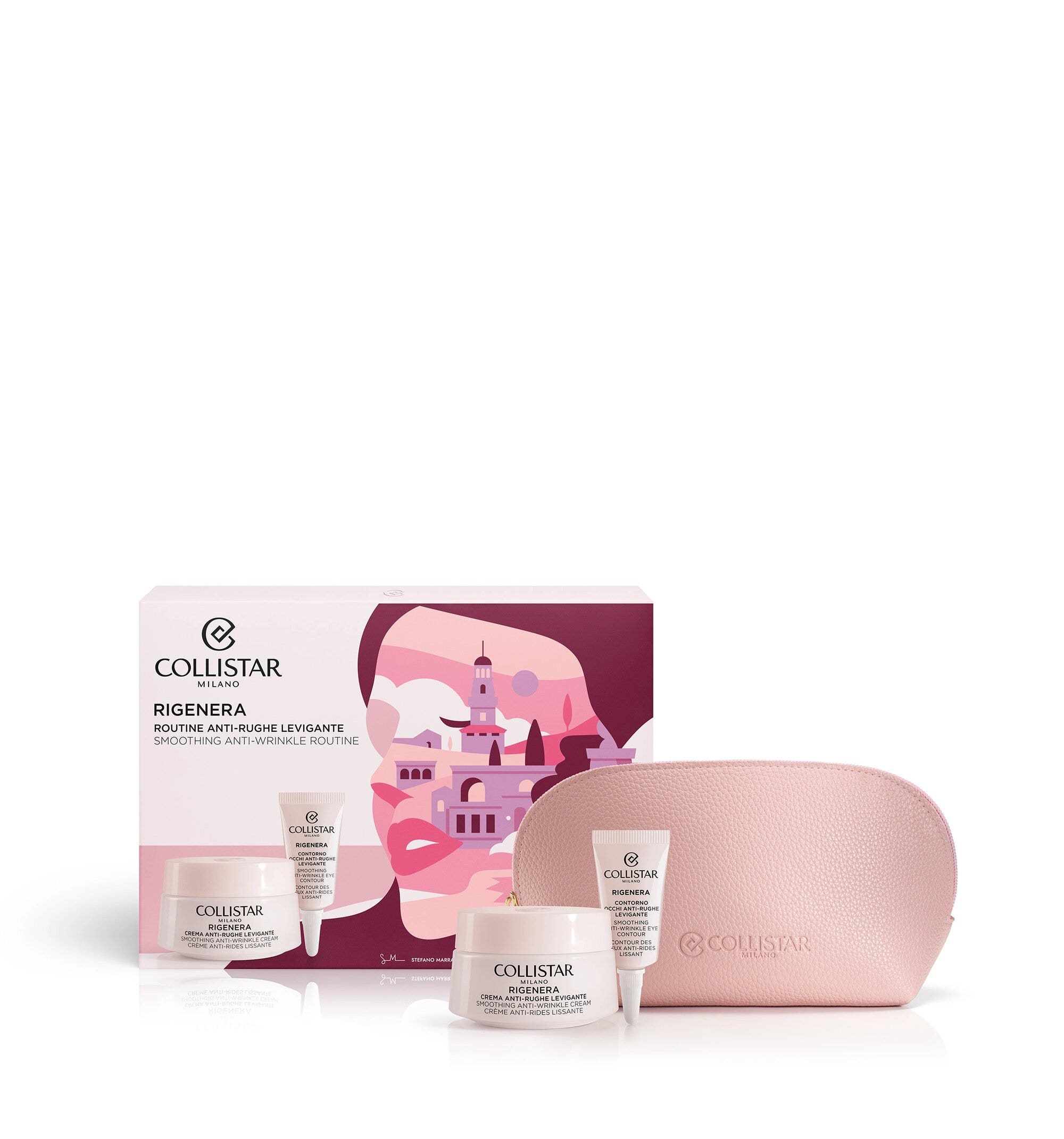 Collistar Cofanetto Crema Viso/Collo 50ml + Contorno Occhi 5ml + Bustina Gocce Magiche + Pochette-3