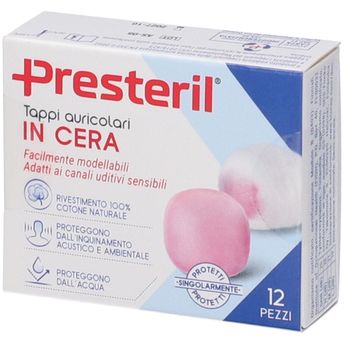 Presteril Tappi Auricolari Cera 12 Pezzi-0