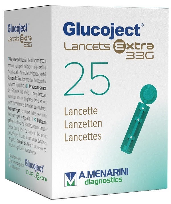 Glucoject Lancetta Pungidito Extra G33 25 Pezzi-1