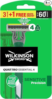 Wilkinson Quattro Essential 4 Sensitive Precision Rasoio a 4 Lame x3+1Pz-1