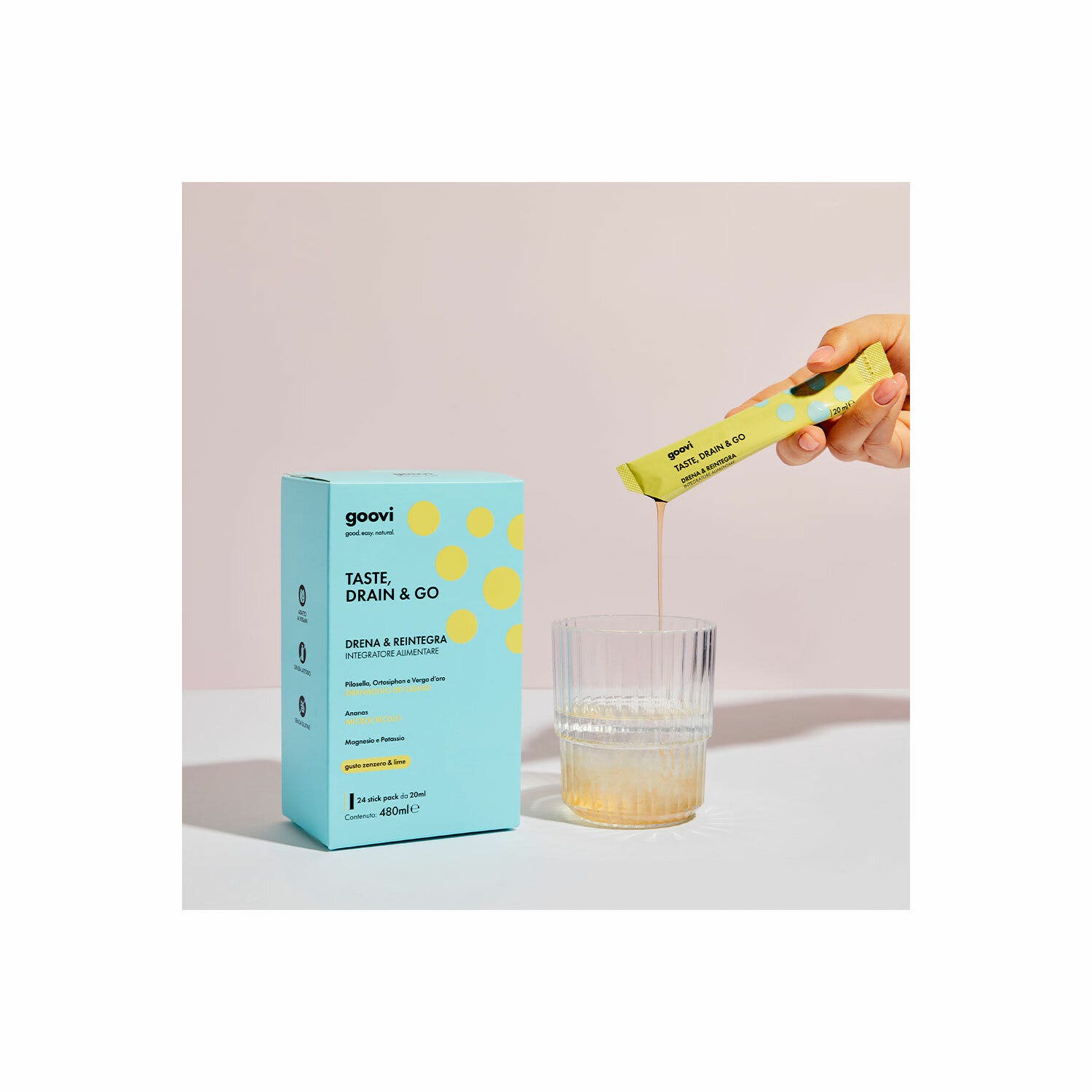 Goovi Taste Drain & Go Drenante Zenzero e Lime 24 Stick-2