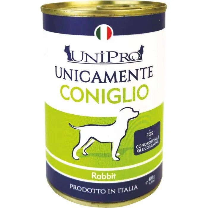 Unipro Unicamente Coniglio Cibo Umido Cani Adulti Barattolo 400g-1