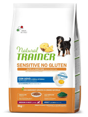 Natural Trainer Cane Sensitive No Gluten Medium & Maxi Adult con Uova 3kg-1
