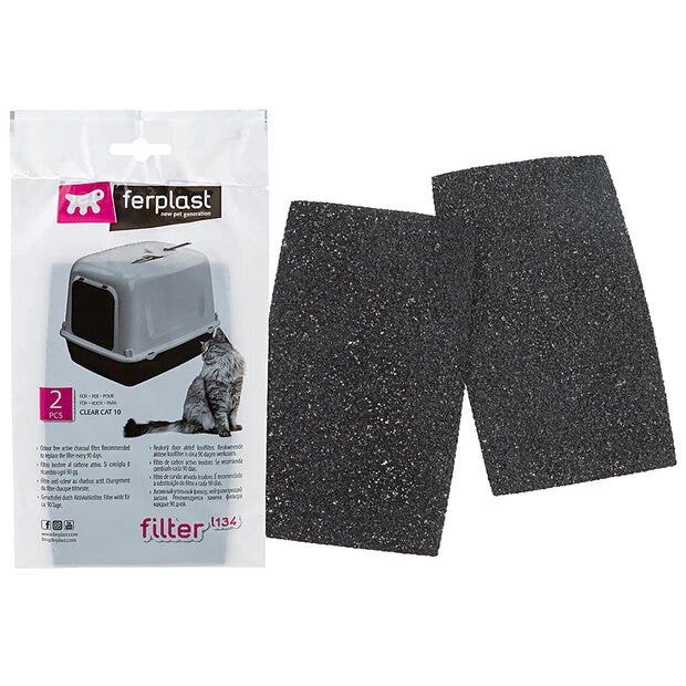 Ferplast L134 Filtri Al Carbone Attivo Per Toilette Per Gatti 2 Pezzi-1