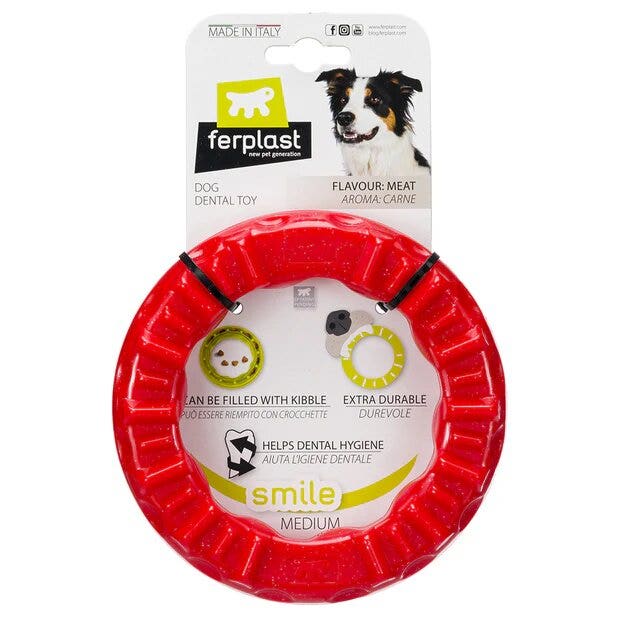 Ferplast Smile Ring Gioco Dentale Anello Taglia Medium Rosso Per Cani-5
