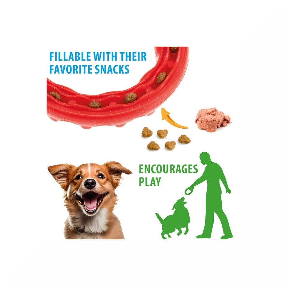 Ferplast Smile Ring Gioco Dentale Anello Taglia Medium Rosso Per Cani-3