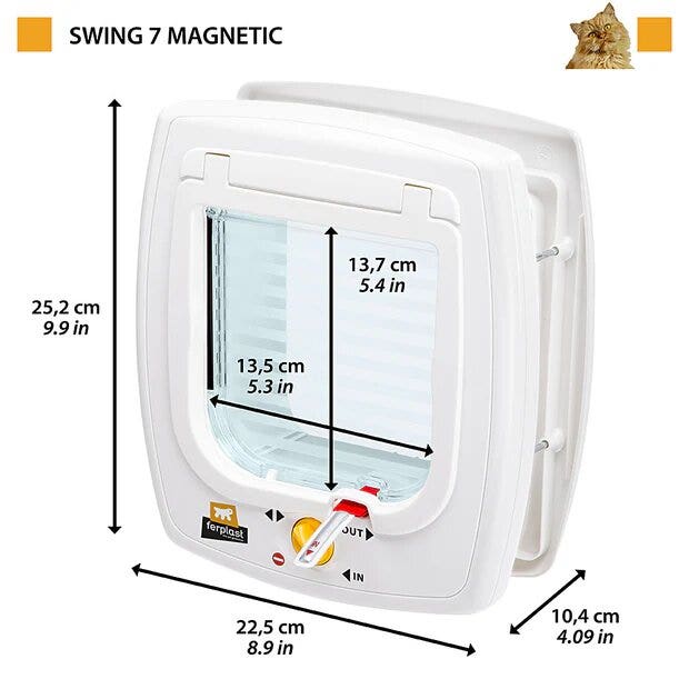 Swing 7 Portina Per Gatti Con Sistema Magnetico Colore Marrone-2