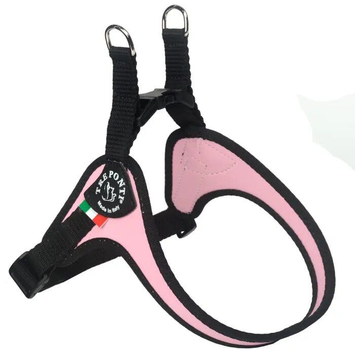 Tre Ponti Pettorina Easy Fit Con Sottopancia Regolabile Bordo Cannetè Rosa Per Cani 6/7kg Taglia 3-1