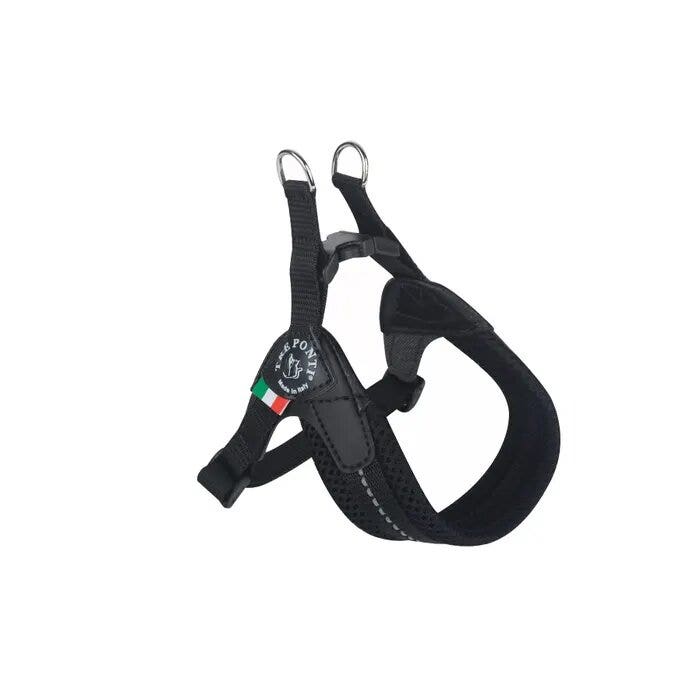 Tre Ponti Pettorina Easy Fit Con Sottopancia Regolabile In Rete Nero Per Cani 5/6kg Taglia 2,5-1