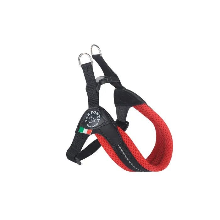 Tre Ponti Pettorina Easy Fit Con Sottopancia Regolabile In Rete Rosso Per Cani 6/7kg Taglia 3-1
