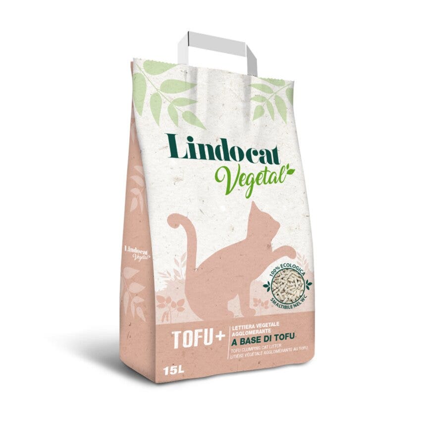 Lindocat Vegetal Lettiera Vegetale Agglomerante a Base di Tofu 15L-2