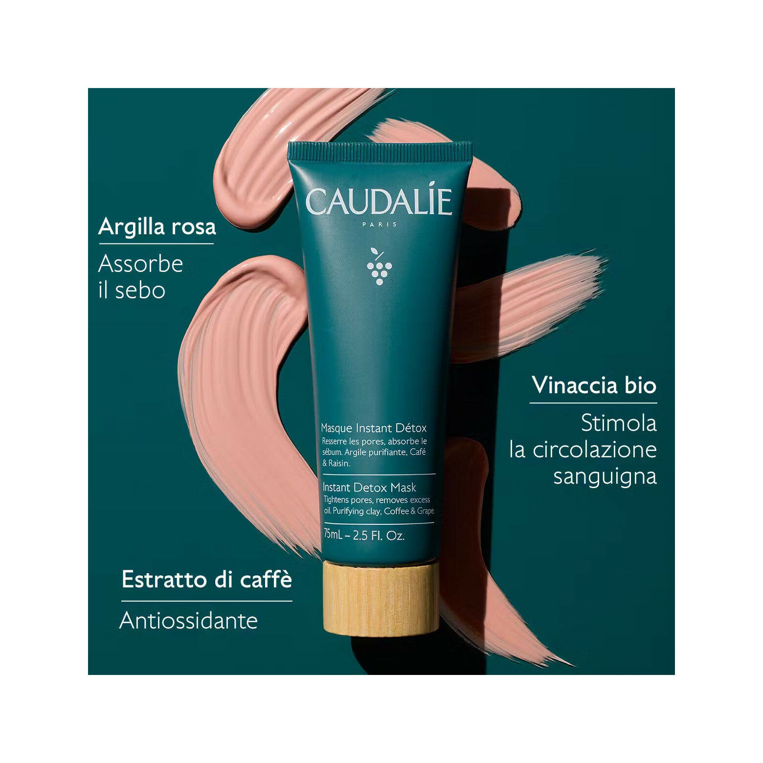 Caudalie Vinoclean Maschera Instant Detox Viso 75ml-3