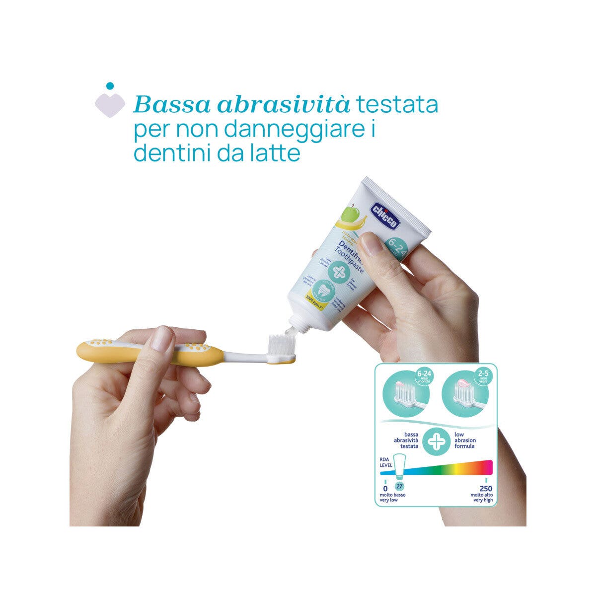 Chicco Dentifricio 6-24 Mesi Gusto Mela-Banana Con Fluoro 50ml-2
