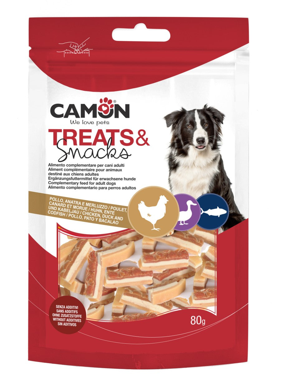 Bocconcini Pollo Anatra Merluzzo per Cani 80g