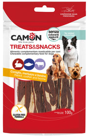 Chewy Stripes per Cani con Coniglio Merluzzo Pelle Bovina 100 g