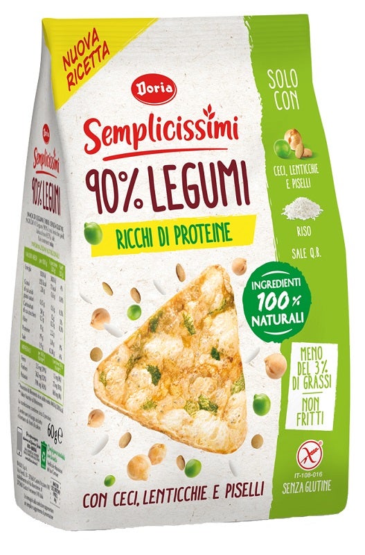 Doria Semplicissimi Snack 90% Legumi Ceci-lenticchie-piselli 60 g-0