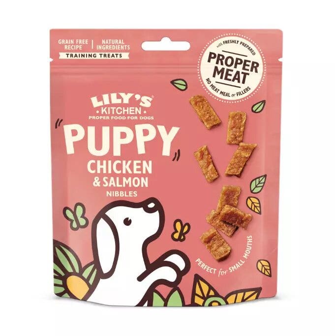 Lily's Kitchen Puppy Chicken and Salmon Nibbles Snacks Dog 70g-1