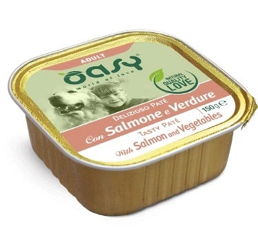 Oasy Wet Dog Delizioso Pate' Adult Salmone e Verdure 150 g