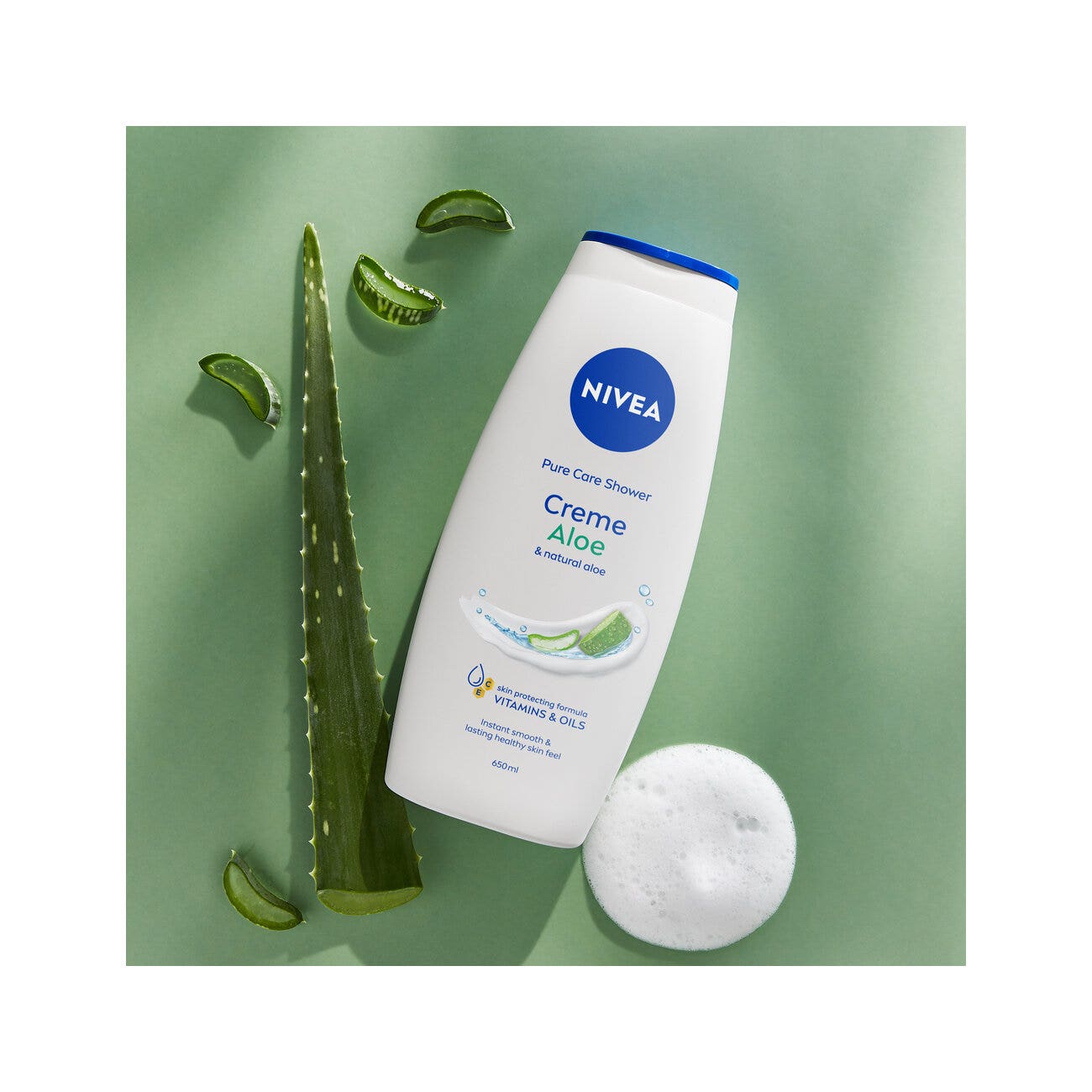 Nivea Bagnodoccia Care & Aloe Bagnoschiuma Cremoso E Idratante Al Profumo Di Aloe Vera 650ml-4