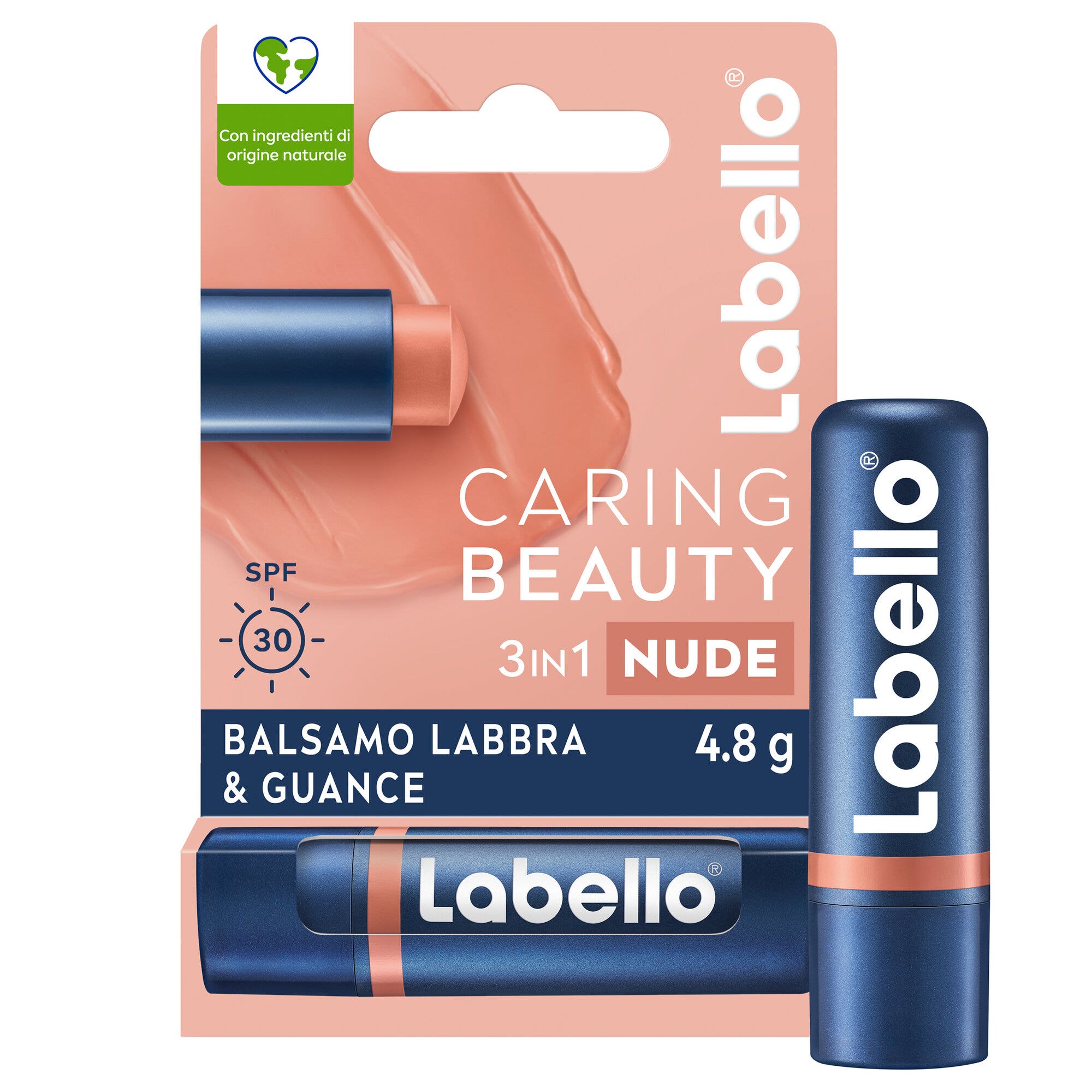 Labello Caring Beauty Lip & Cheek Nude Spf30 Burrocacao Labbra E Guance Colorato Nude 4,8g-1
