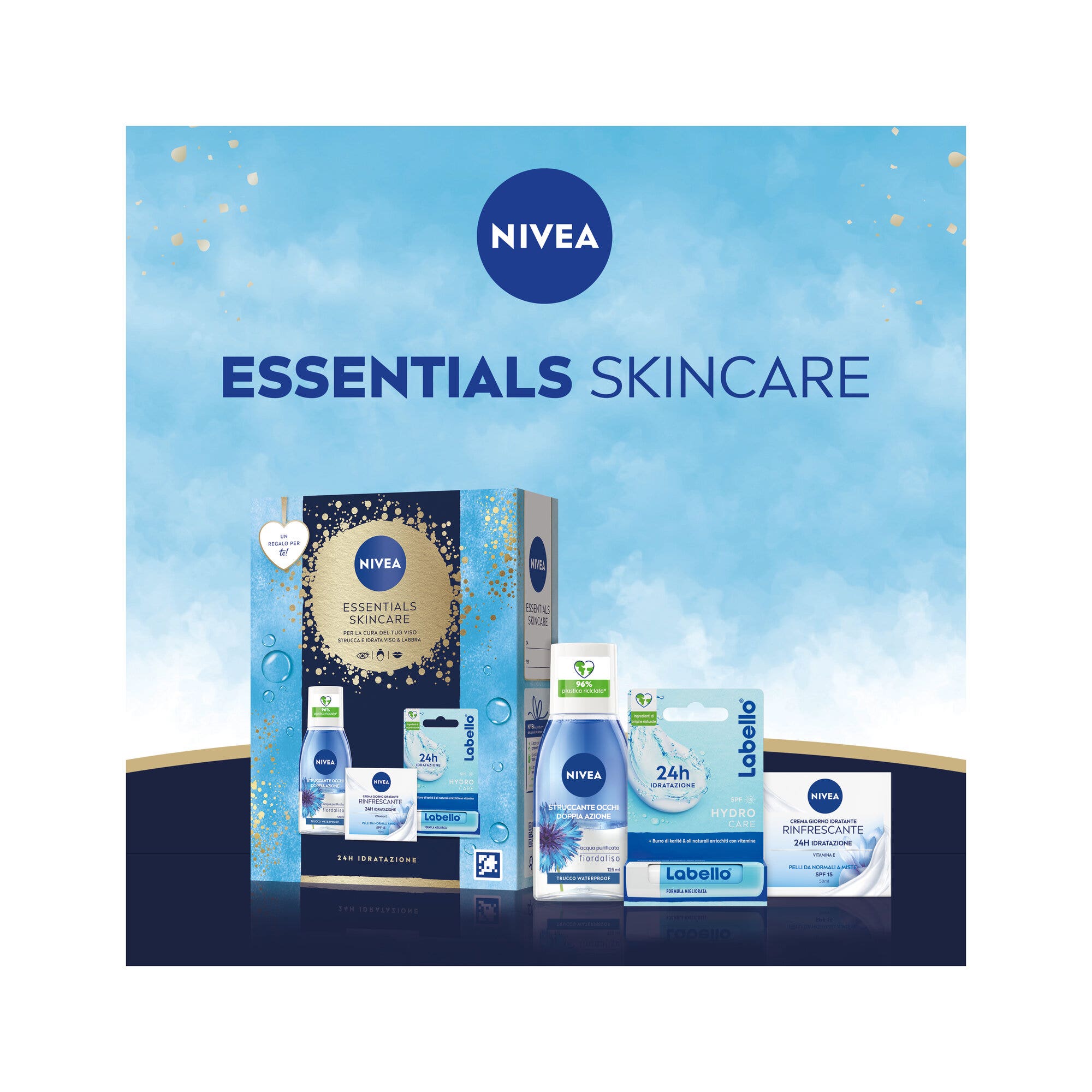 Nivea Cofanetto Essential Skincare Struccante 125ml + Crema Giorno 50ml + Labello-2