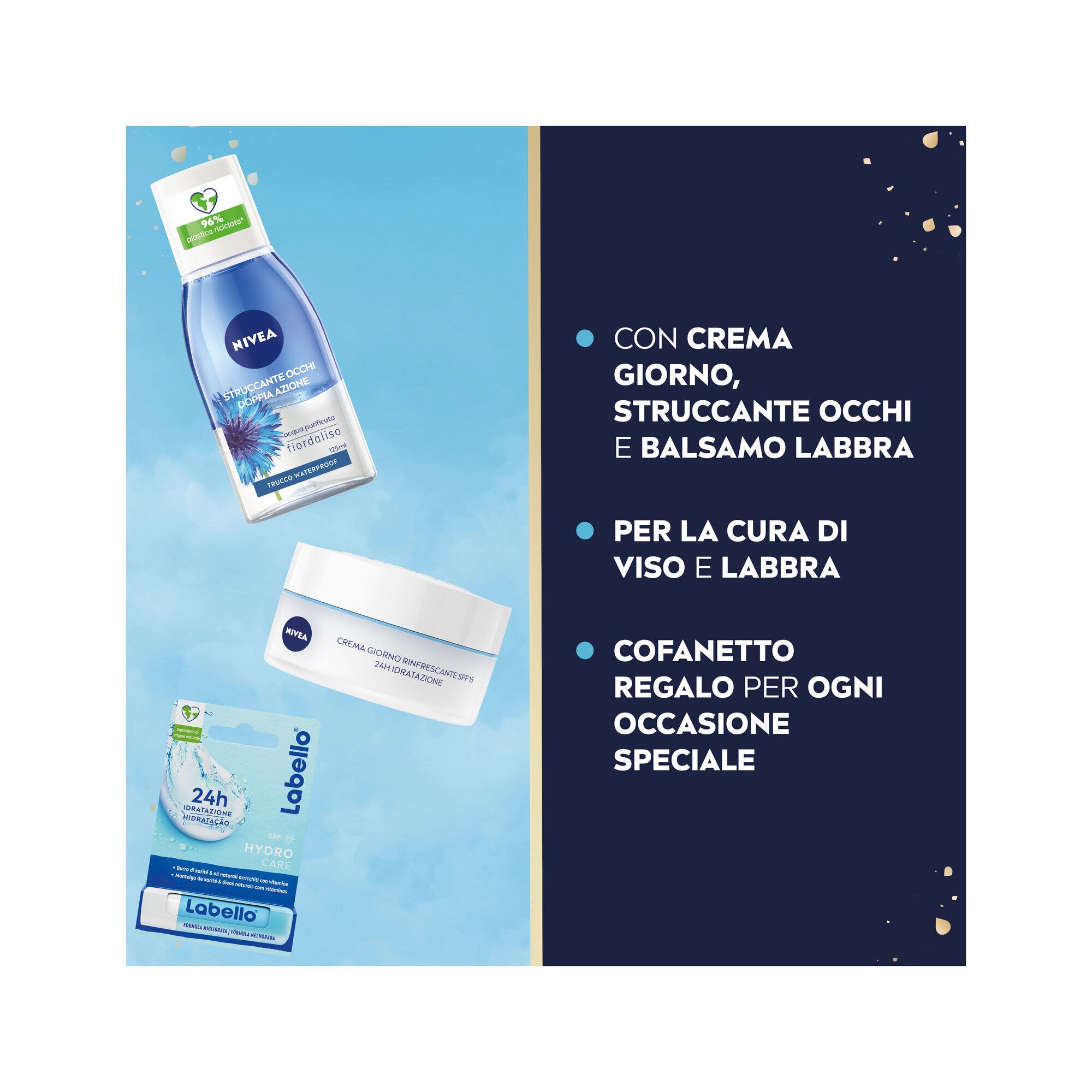 Nivea Cofanetto Essential Skincare Struccante 125ml + Crema Giorno 50ml + Labello-3