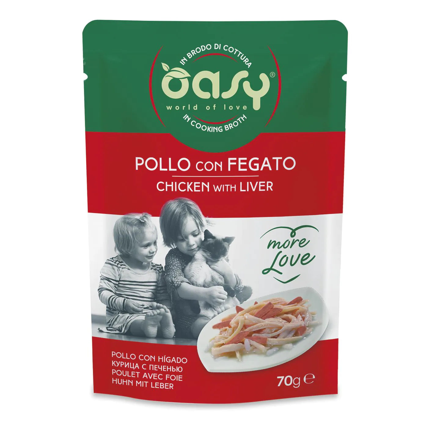 Oasy Wet Cat More Love Pollo Fegato 70 g