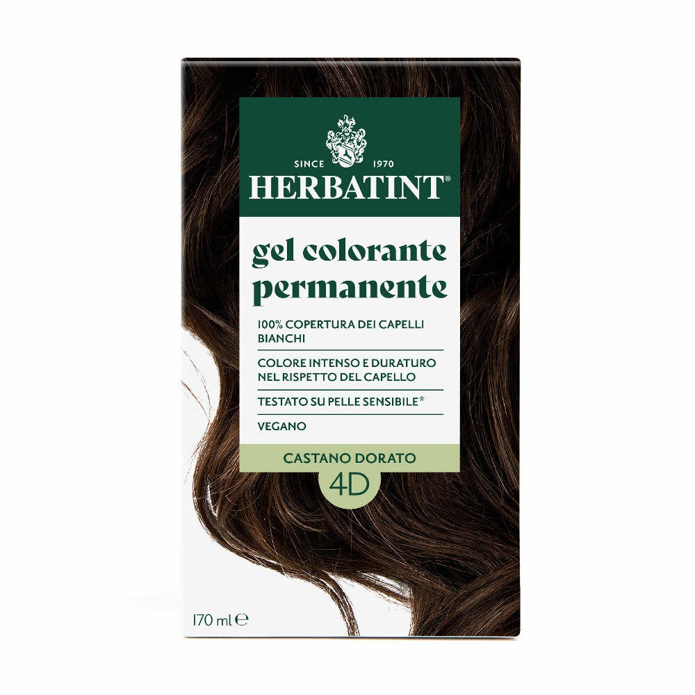 Herbatint Tintura Per Capelli Gel Permanente 4D Castano Dorato 170ml-2