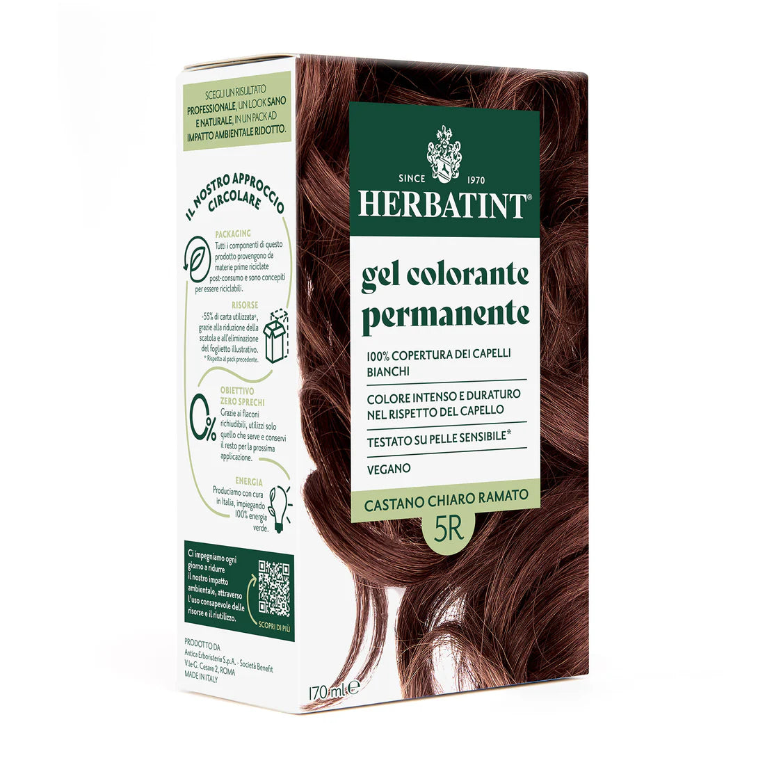 Herbatint Tinta Capelli Gel Permanente 5r Castano Chiaro Ramato 170 ml