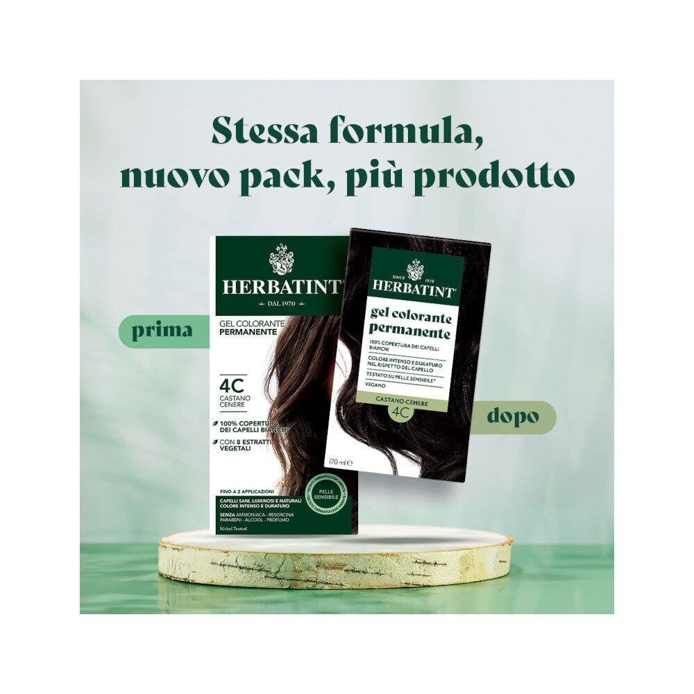 Herbatint Gel Colorante Permanente 4C Castano Cenere 170ml-6