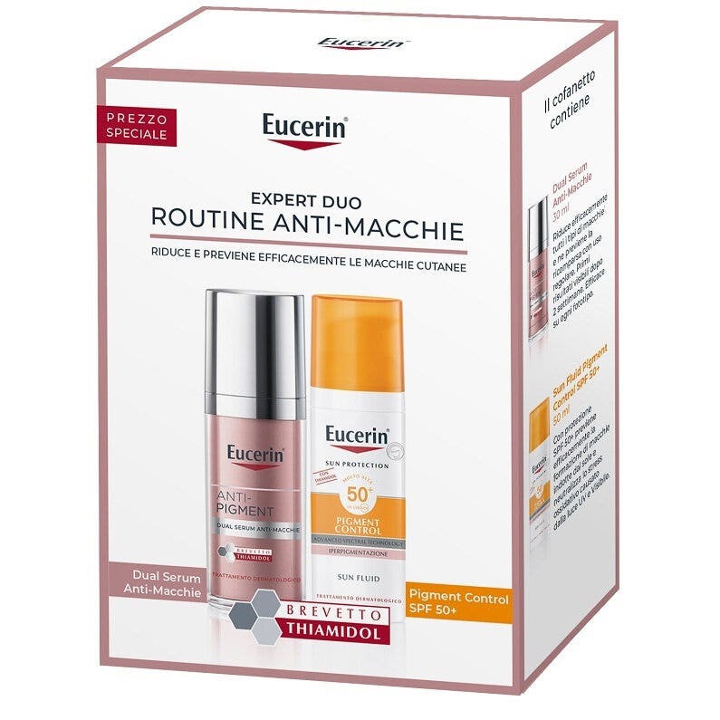 Eucerin Expert Duo Routine Anti-Macchie Sun Fluid Pigment Control SPF50 + Dual Serum 30ml-1