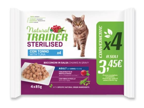 Natural Trainer Cat ad Multip Tuna&beef 85gx4