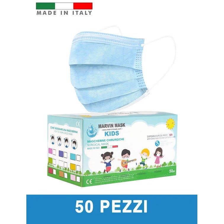 Marvin Mascherine Chirurgiche Monouso Bambino 50 Pezzi  - 3