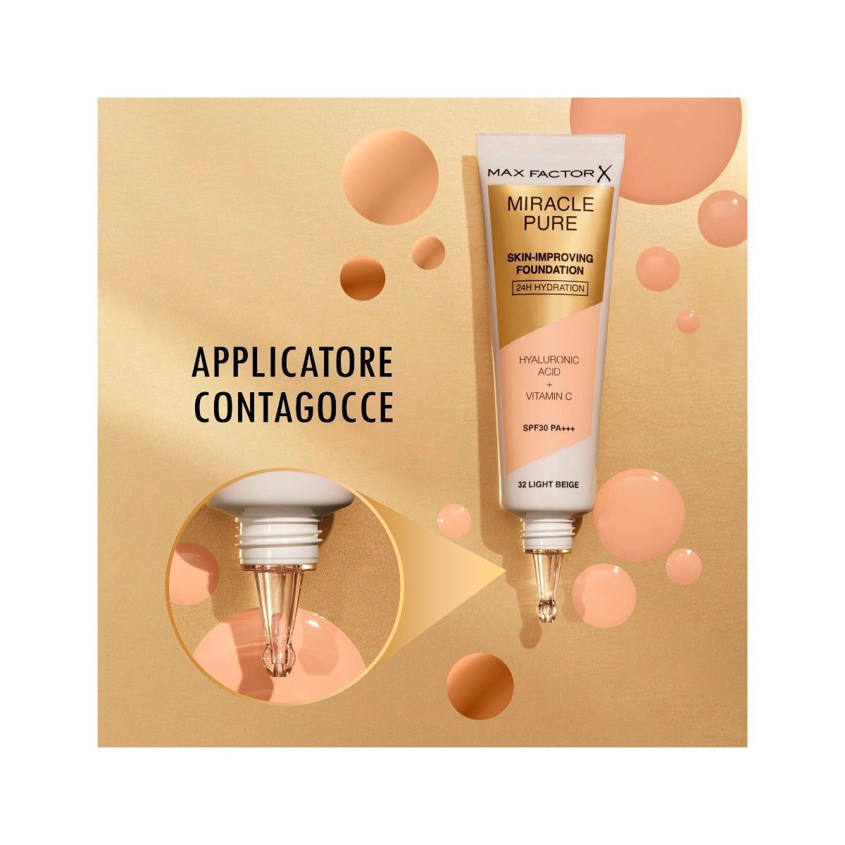 Max Factor Fondotinta Viso Miracle Pure Shade 85 Caramel-5
