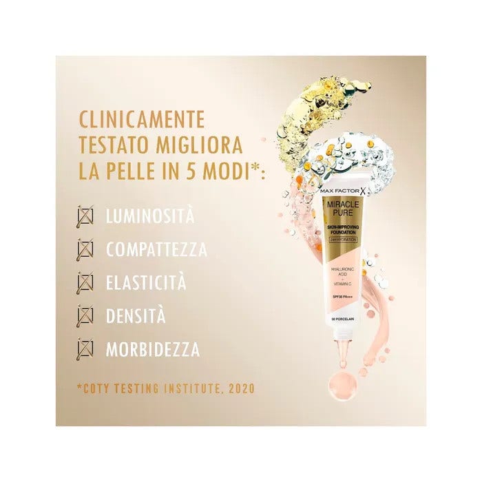 Max Factor Fondotinta Viso Miracle Pure Shade 80 Bronze-5