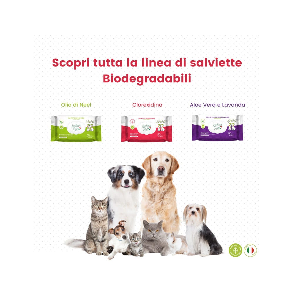 Italian Pet Salviettine Biodegradabili Clorexidina Per Cani/Gatti 15x19cm 50 Pezzi-8