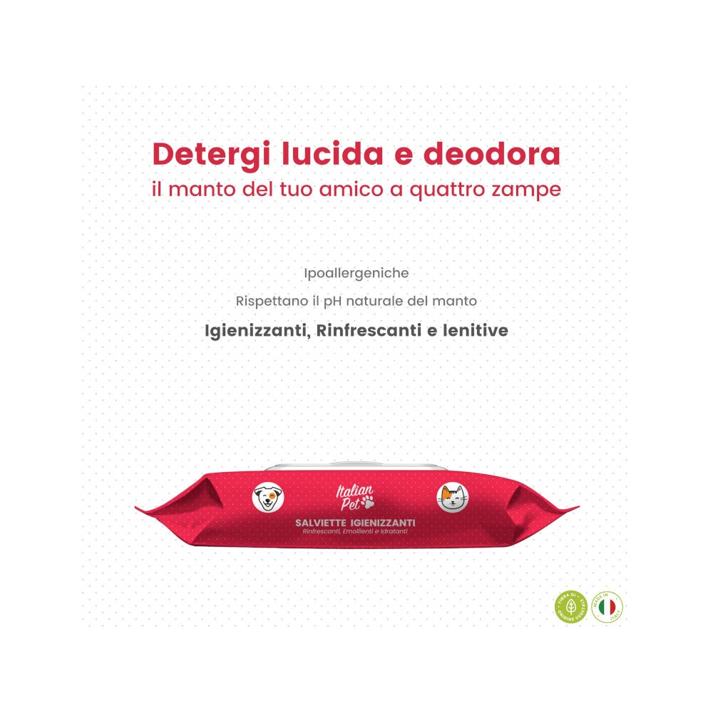 Italian Pet Salviettine Biodegradabili Clorexidina Per Cani/Gatti 20x30cm 40 Pezzi-1