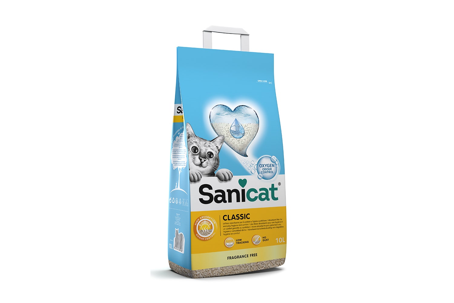 Sanicat Classic Lettiera Minerale Assorbente Senza Profumo Per Gatti 10L-2