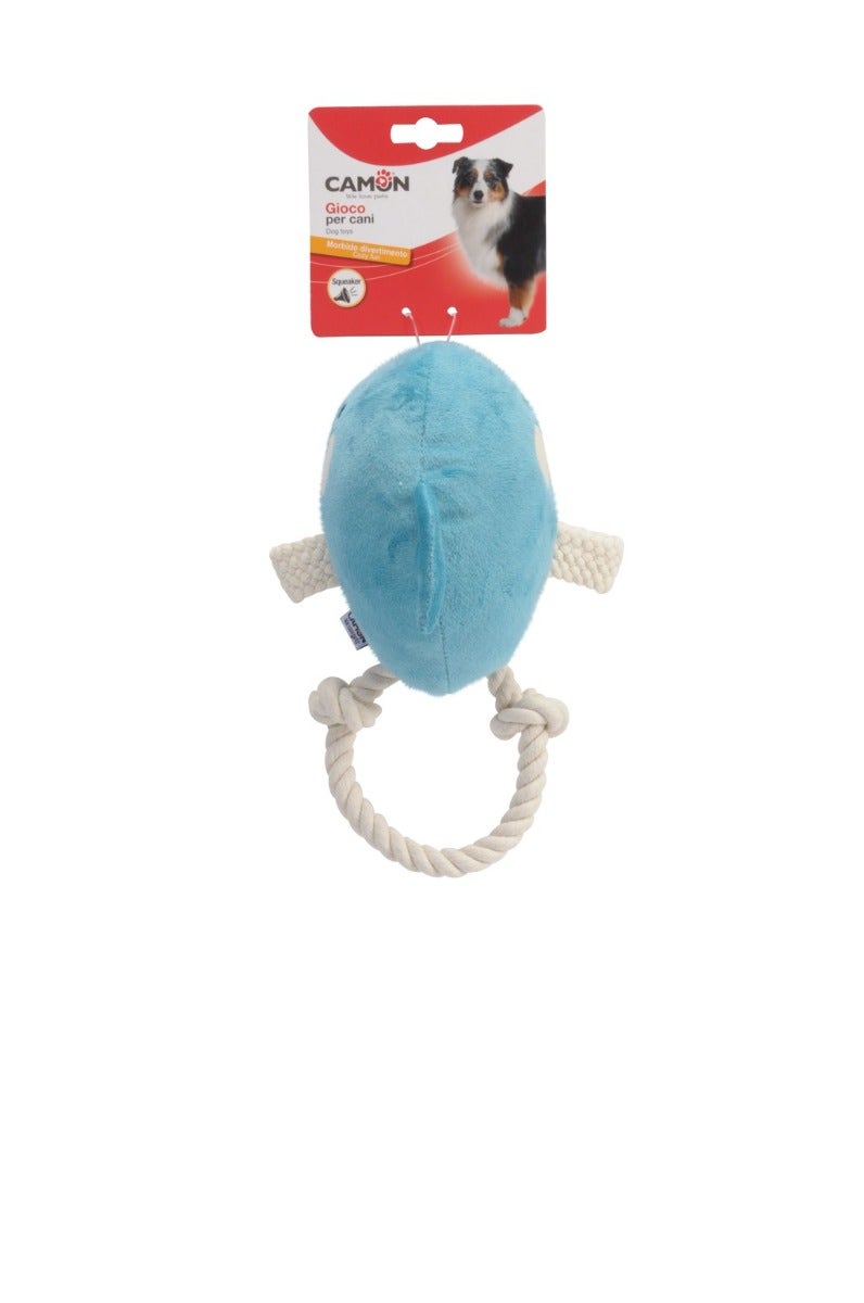 Camon Gioco Per Cani Peluche Balena Con Squeaker E Corda-2