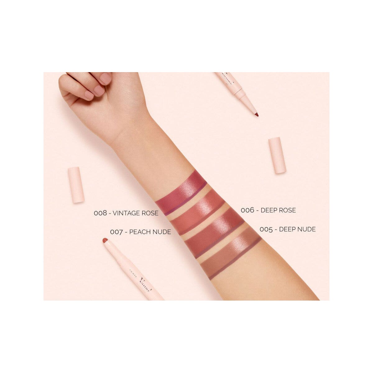 Pupa Vamp! Creamy Duo Matita Labbra Contouring & Rossetto Brillante 008 Vintage Rose-5