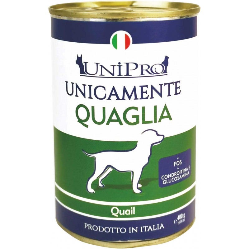 Unipro Unicamente Quaglia Cibo Umido Cani Adulti Barattolo 400g-1