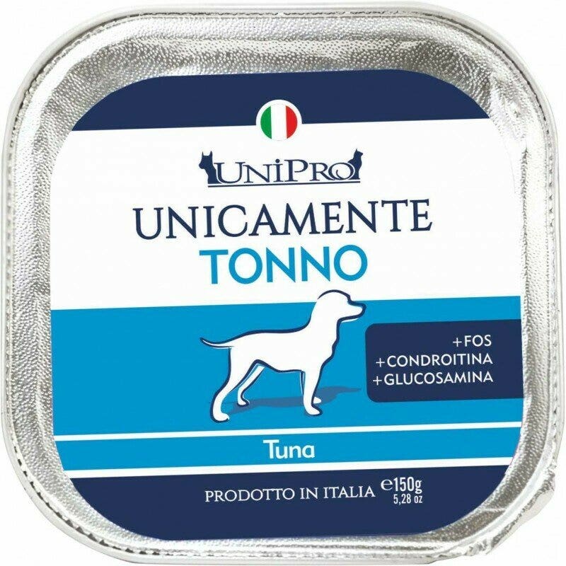 Unipro Unicamente Tonno Cibo Umido Cani Adulti Vaschetta 150g-1