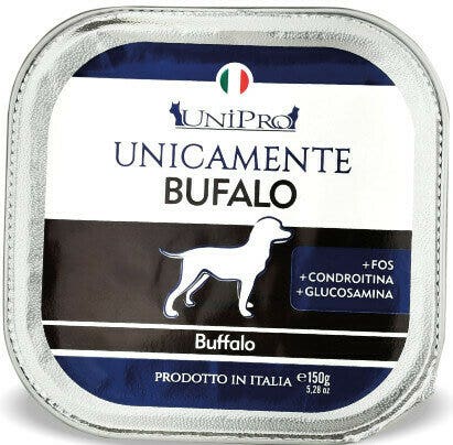 Unipro Unicamente Bufalo Cibo Umido Cani Adulti Vaschetta 150g-1