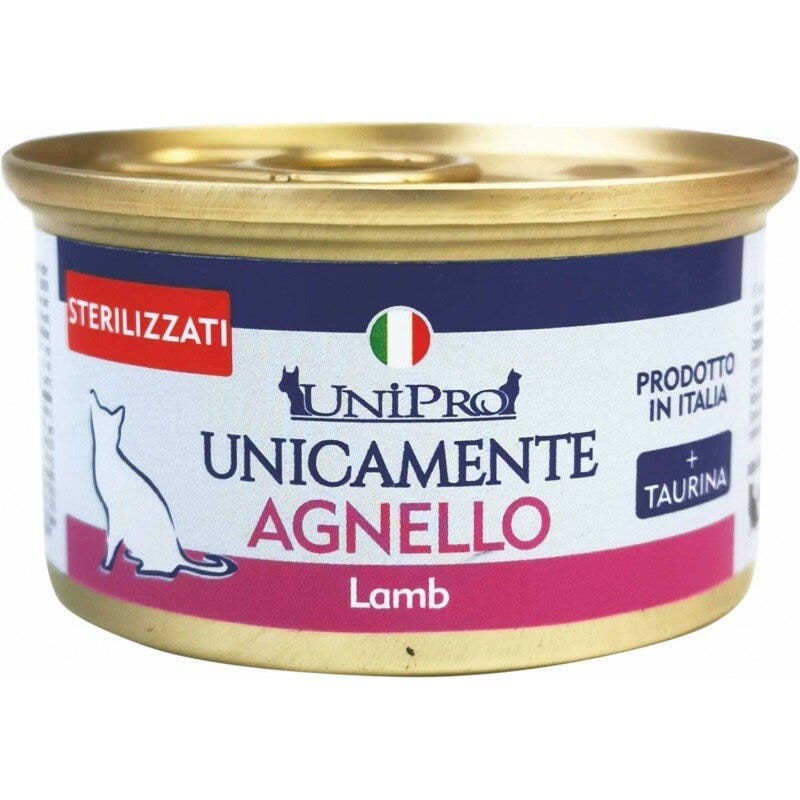 Unipro Unicamente Agnello Cibo Umido Gatti Adulti Sterilizzati Barattolo 85g-2