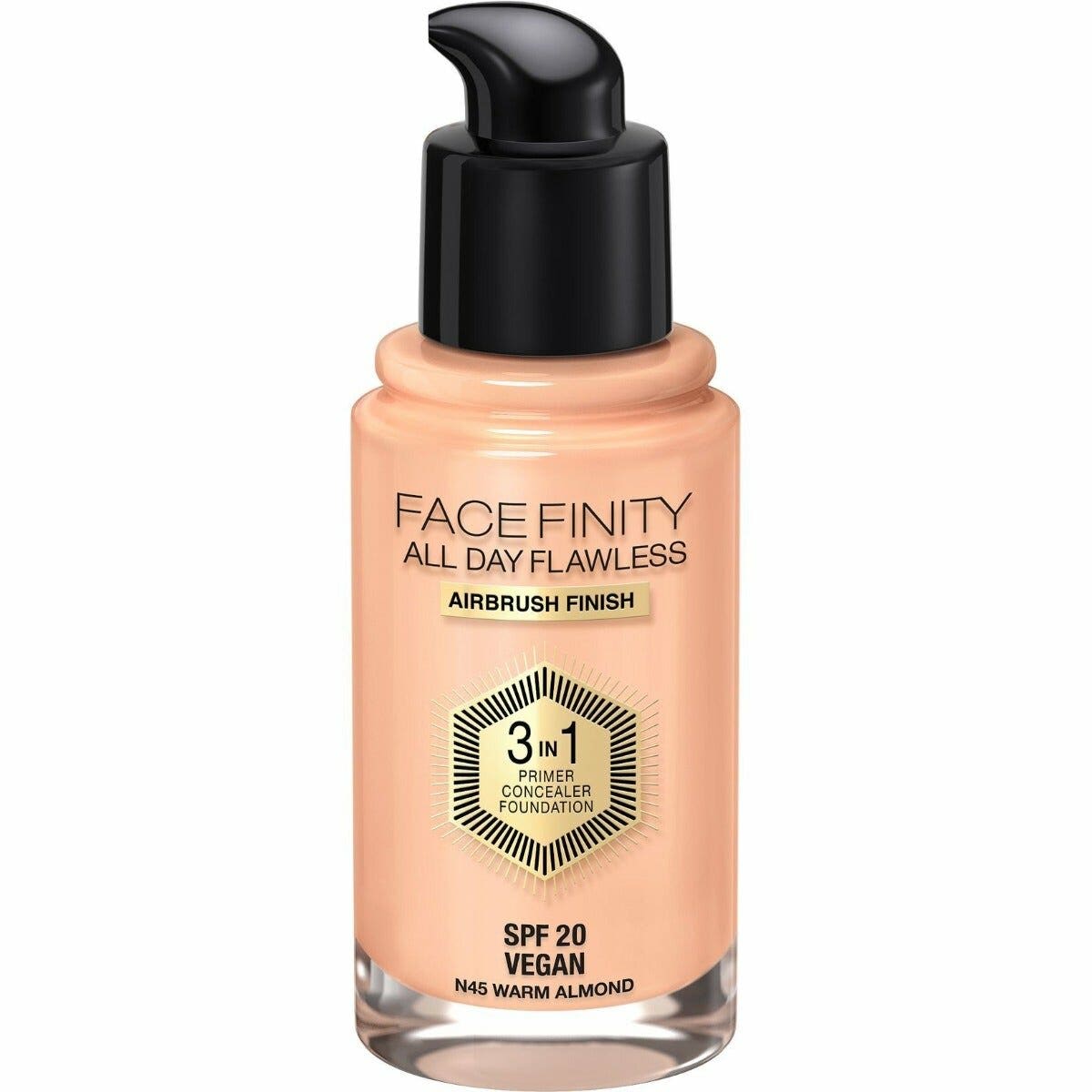 Max Factor Fondotinta Facefinity All Day Flawless 3in1 45 Warm Almond 30ml-3