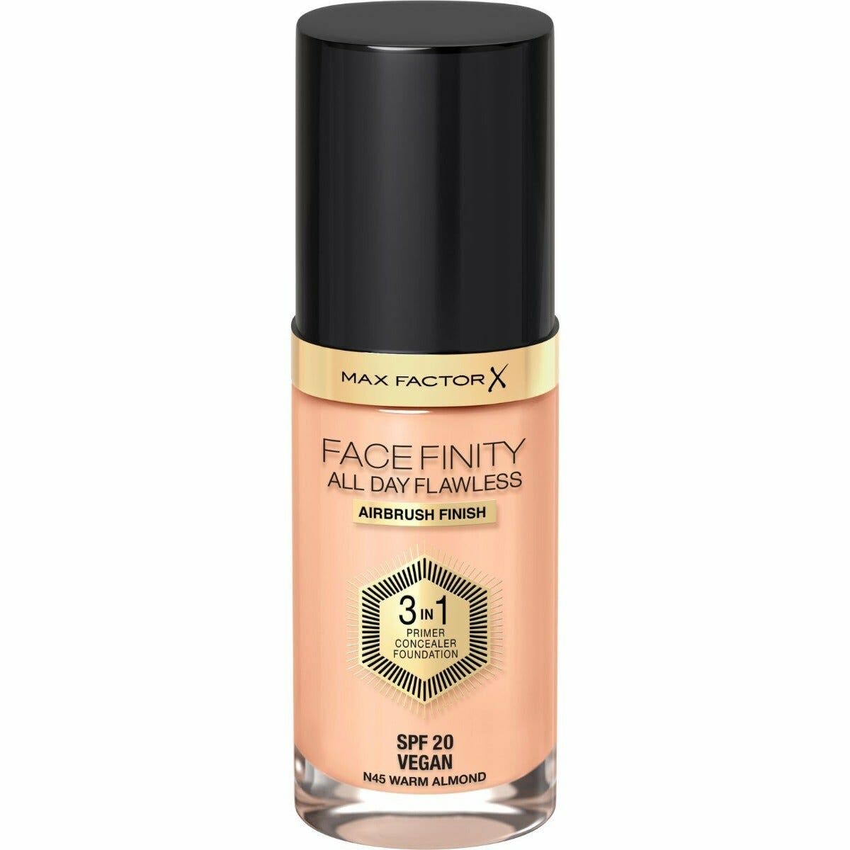 Max Factor Fondotinta Facefinity All Day Flawless 3in1 45 Warm Almond 30ml-4