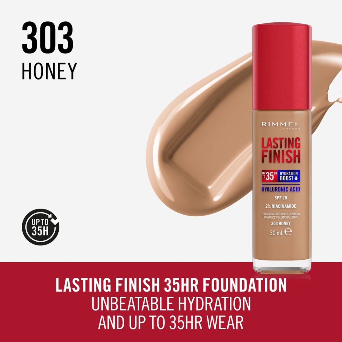 Rimmel Fondotinta Lasting Finish 35h Con Acido Ialuronico 203 True Beige 30ml-3